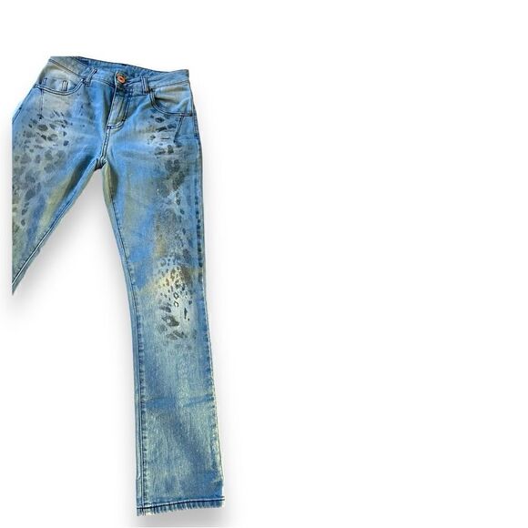 Maryley Italy | EUC Women's Distressed Denim with Animal Print Size 26 - Picture 3 of 10